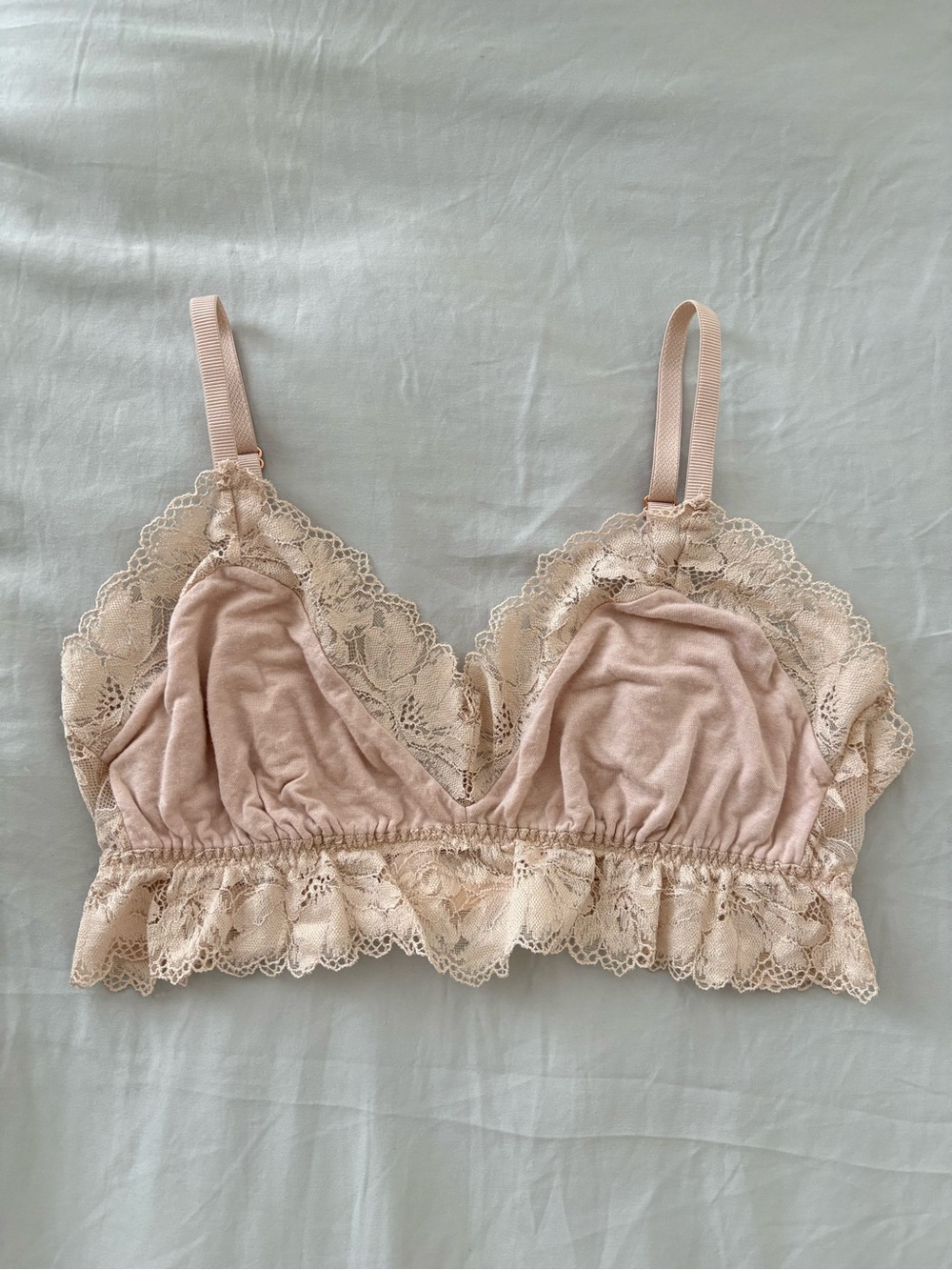 Eberjey Lace Trim Triangle Modal Bralette Size Medium
